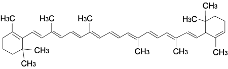 α-カロテン（alfa-Carotene）の構造式